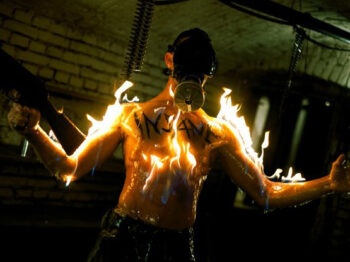 Body burn. Stunt - body Burn Rehearsal - Jacqueline Alberto.